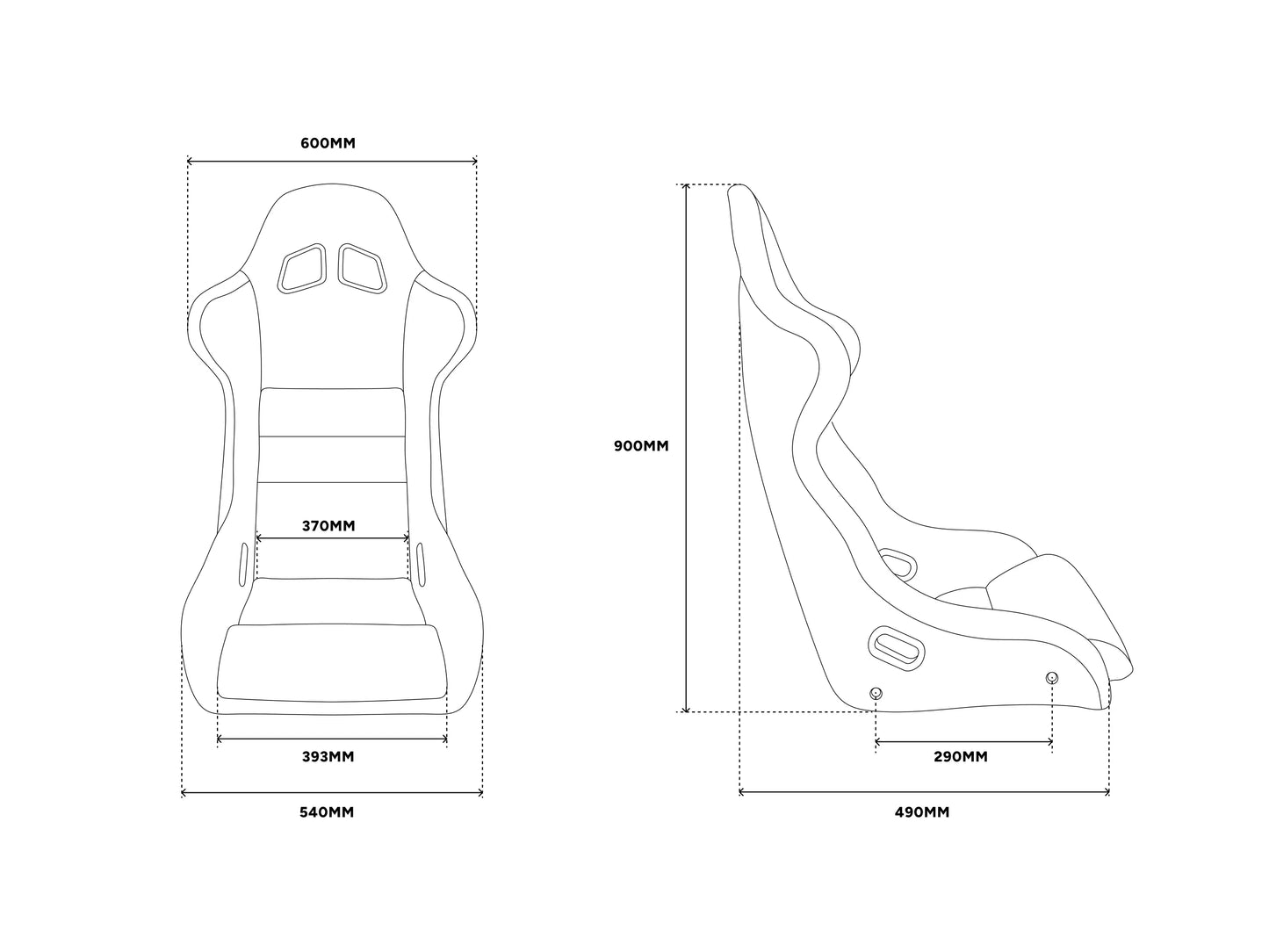 MTC-S1 SimRacing Seat with integrated MTC-P Extreme Seat Haptics (Gen 2)