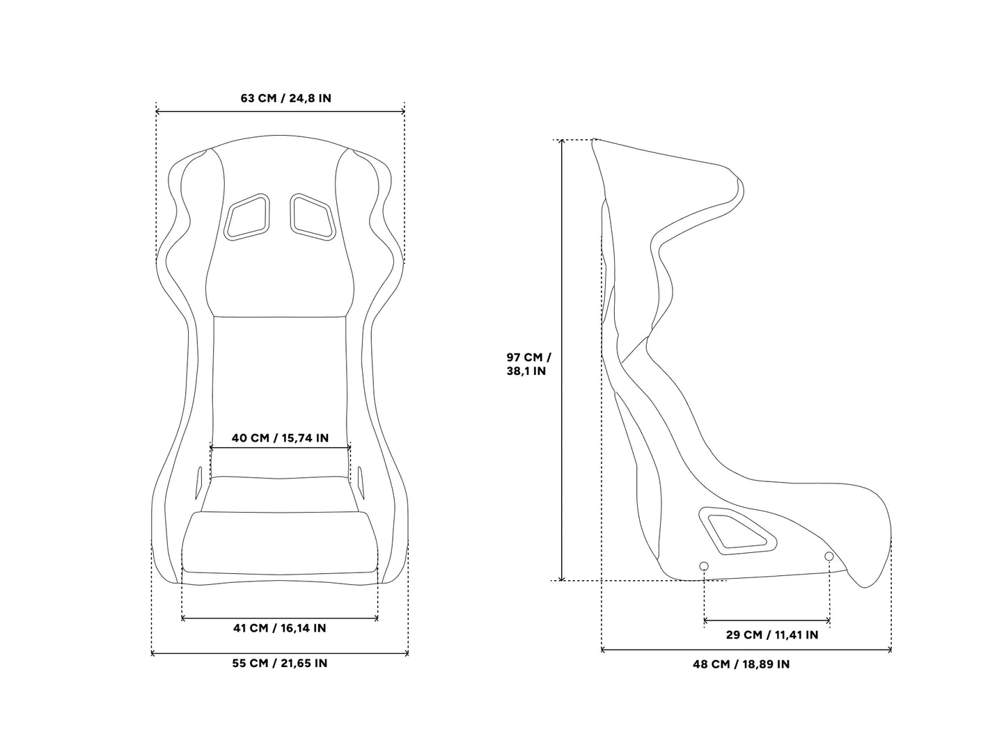 MTC-S2 (FIA) - SimRacing Seat (L) + MTC-P Extreme (Gen2) Seat Haptics